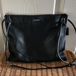 Coach Black Pebbled Leather Shoulder Bag